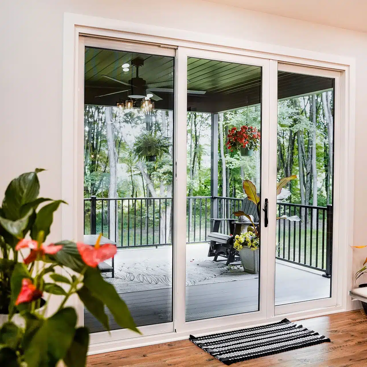 White Endure 3-lite patio door featuring energy-efficient design and clean modern style