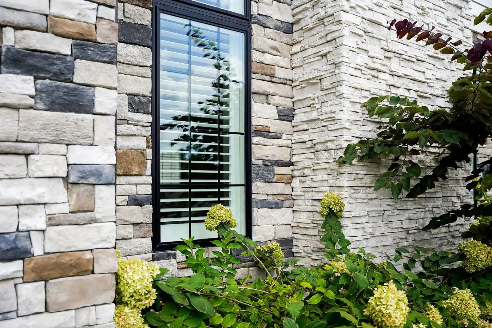 Stone veneer siding installation